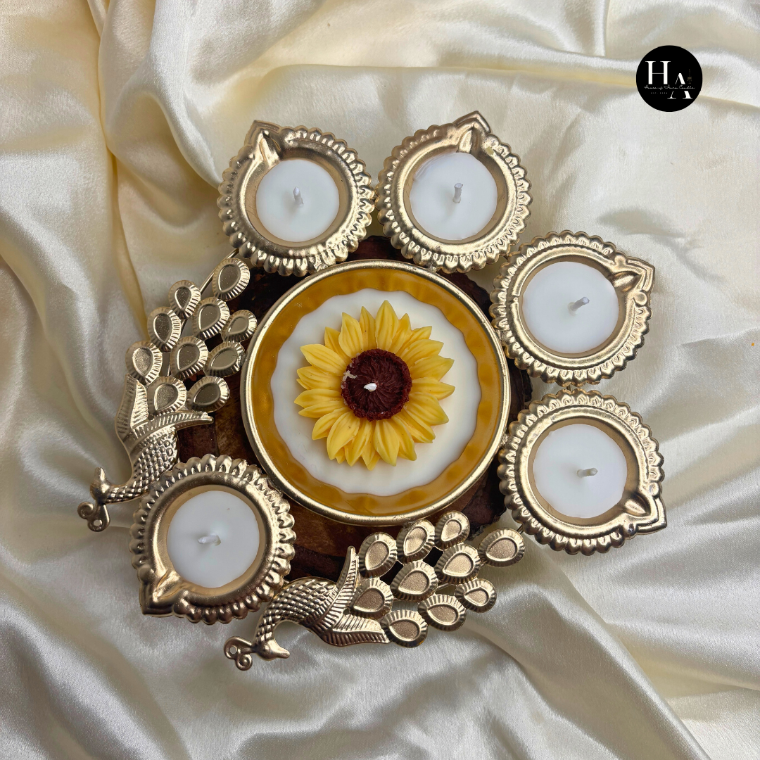 Peacock Urli Candle