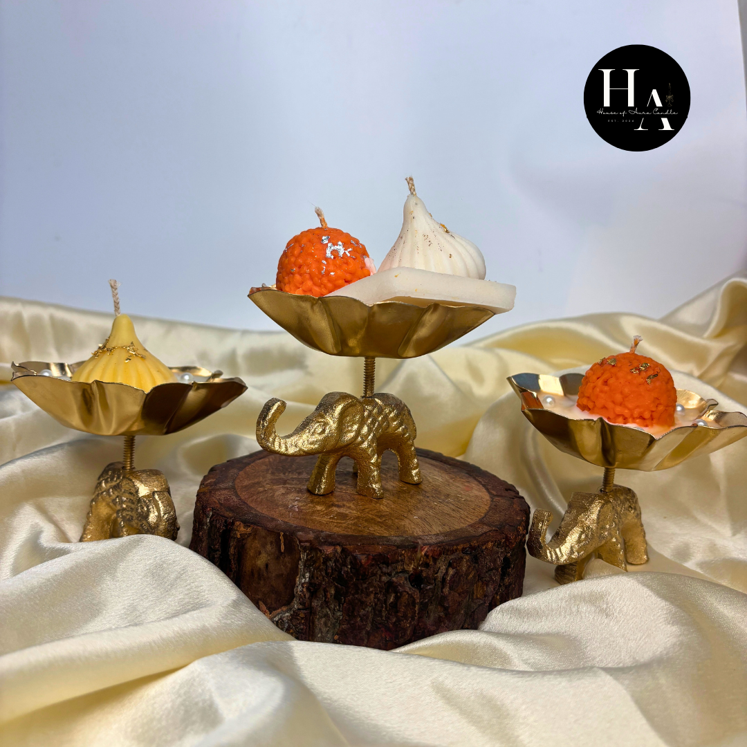 Royal Elephant Urli Candles (with Mithai Candles)