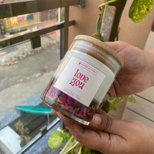 Flowery Gel Candle with Secret Message
