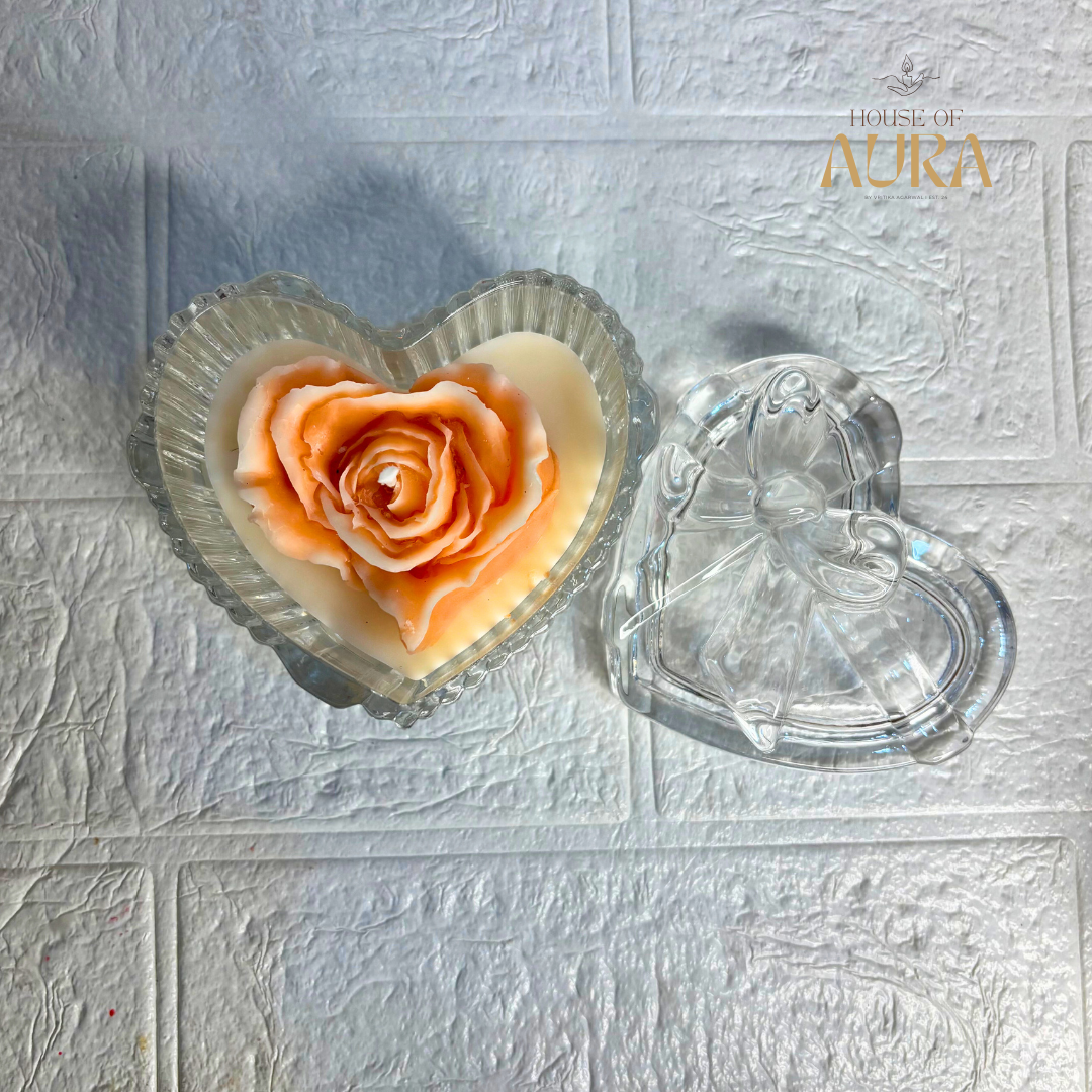 Bow Heart Jar Candle