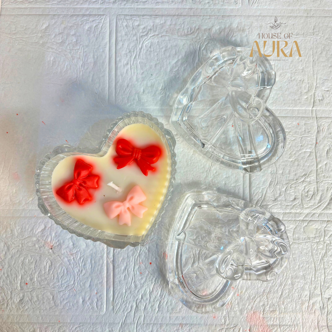 Bow Heart Jar Candle