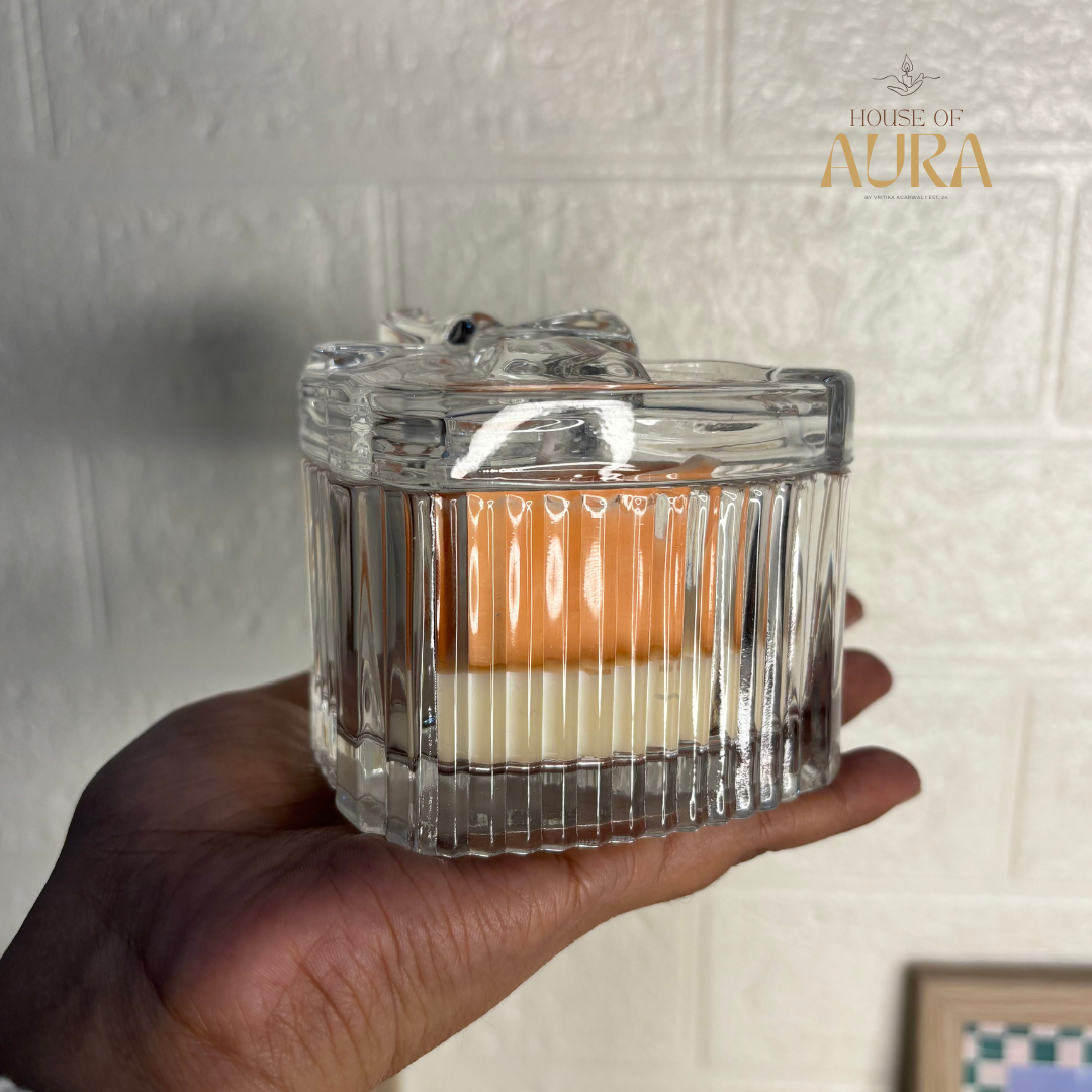 Bow Heart Jar Candle