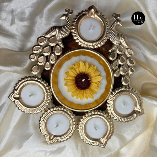 Peacock Urli Candle
