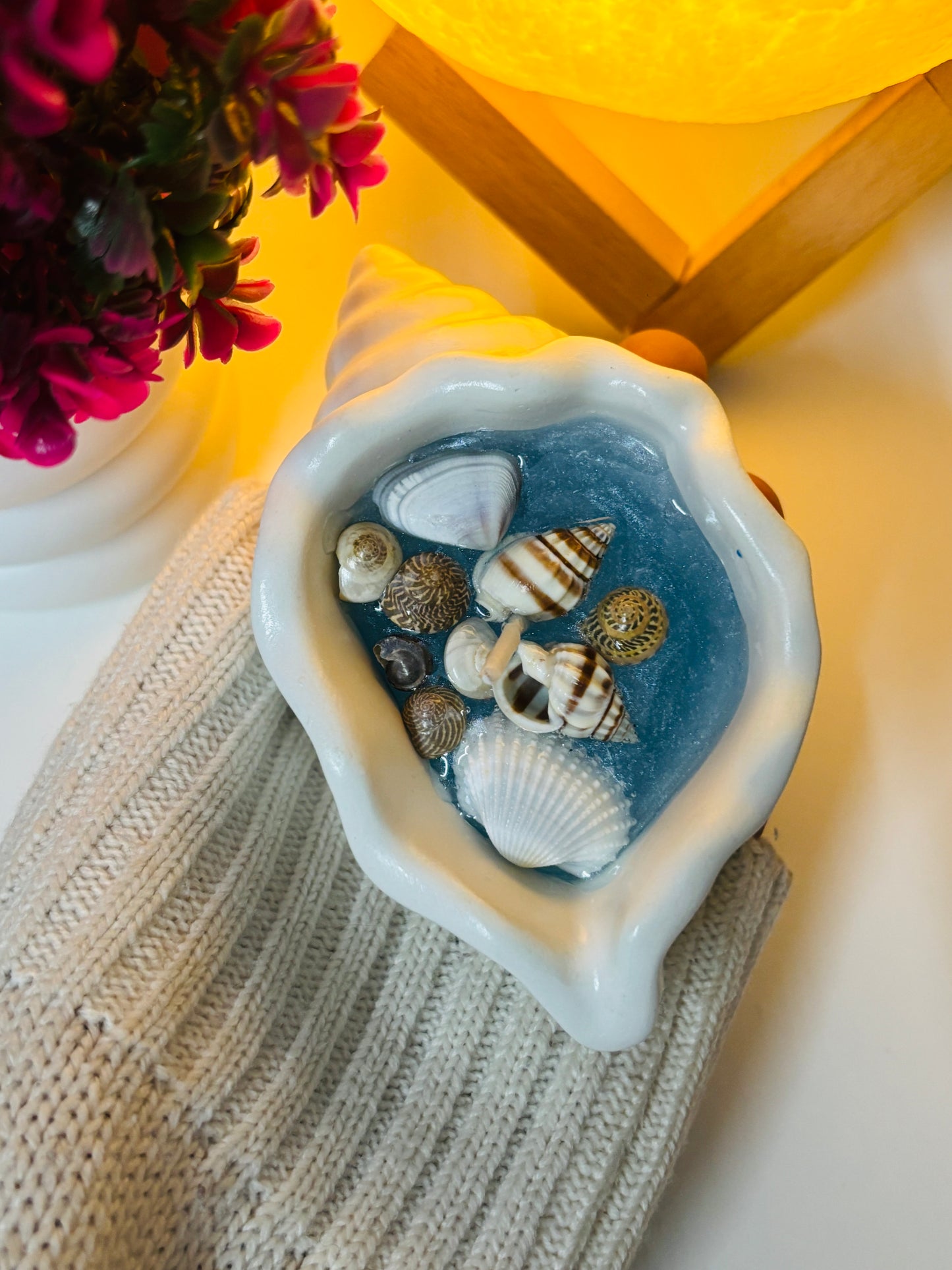 Concrete Seashell Candle