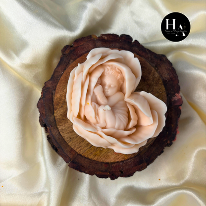 Heart Rose Baby Candle