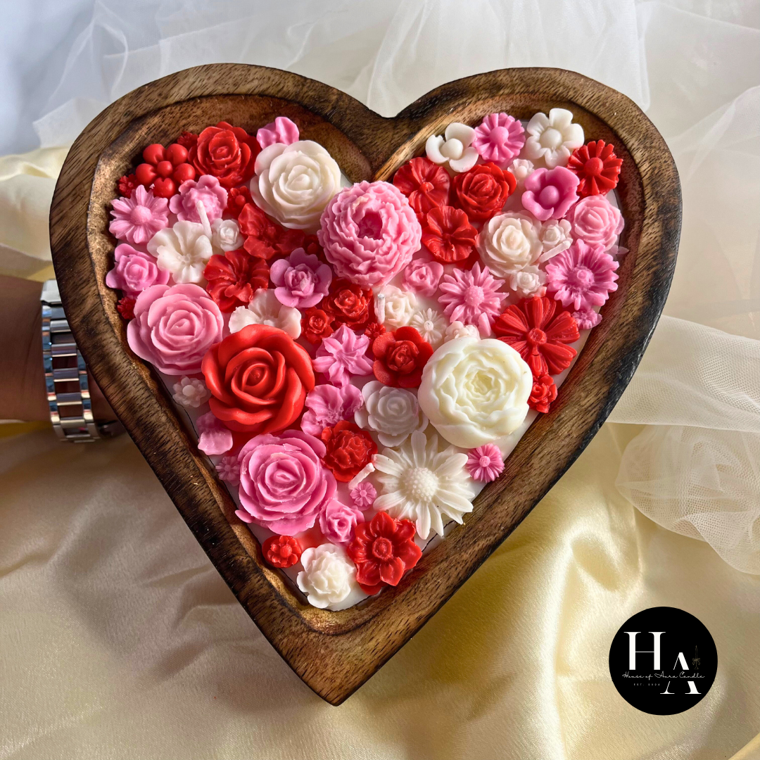 Wooden Heart Candle