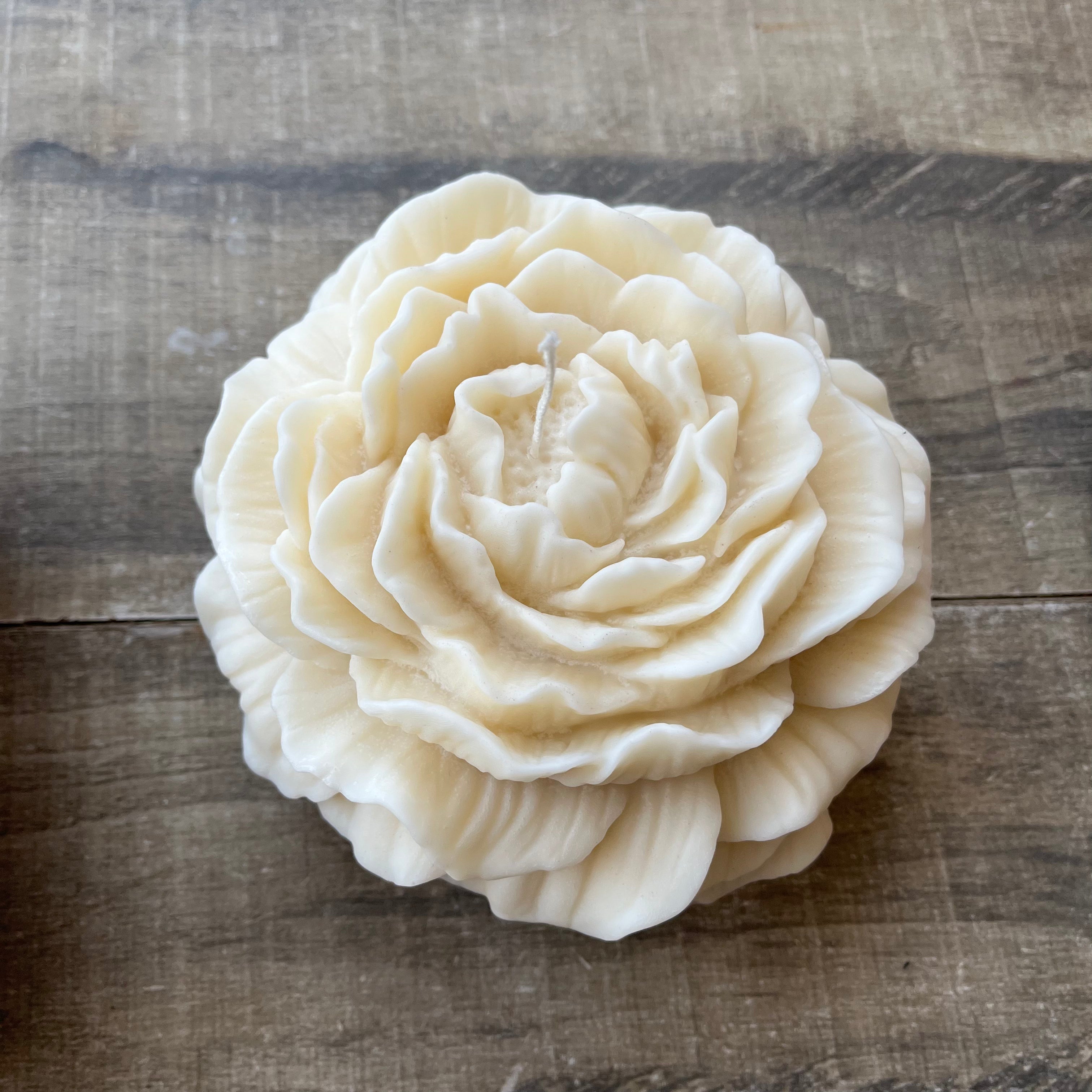 Large Peony Flower Candle