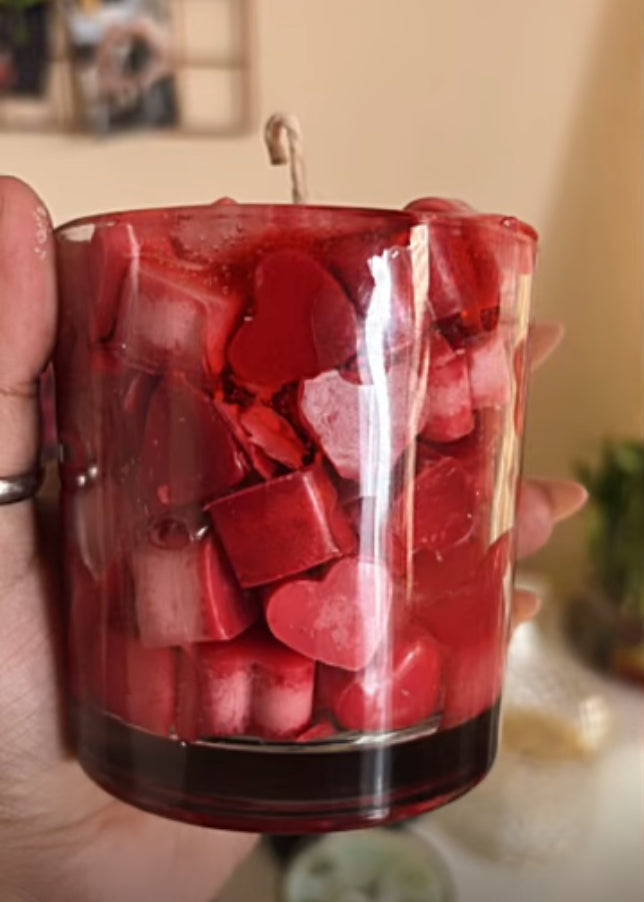 Heart jar candle