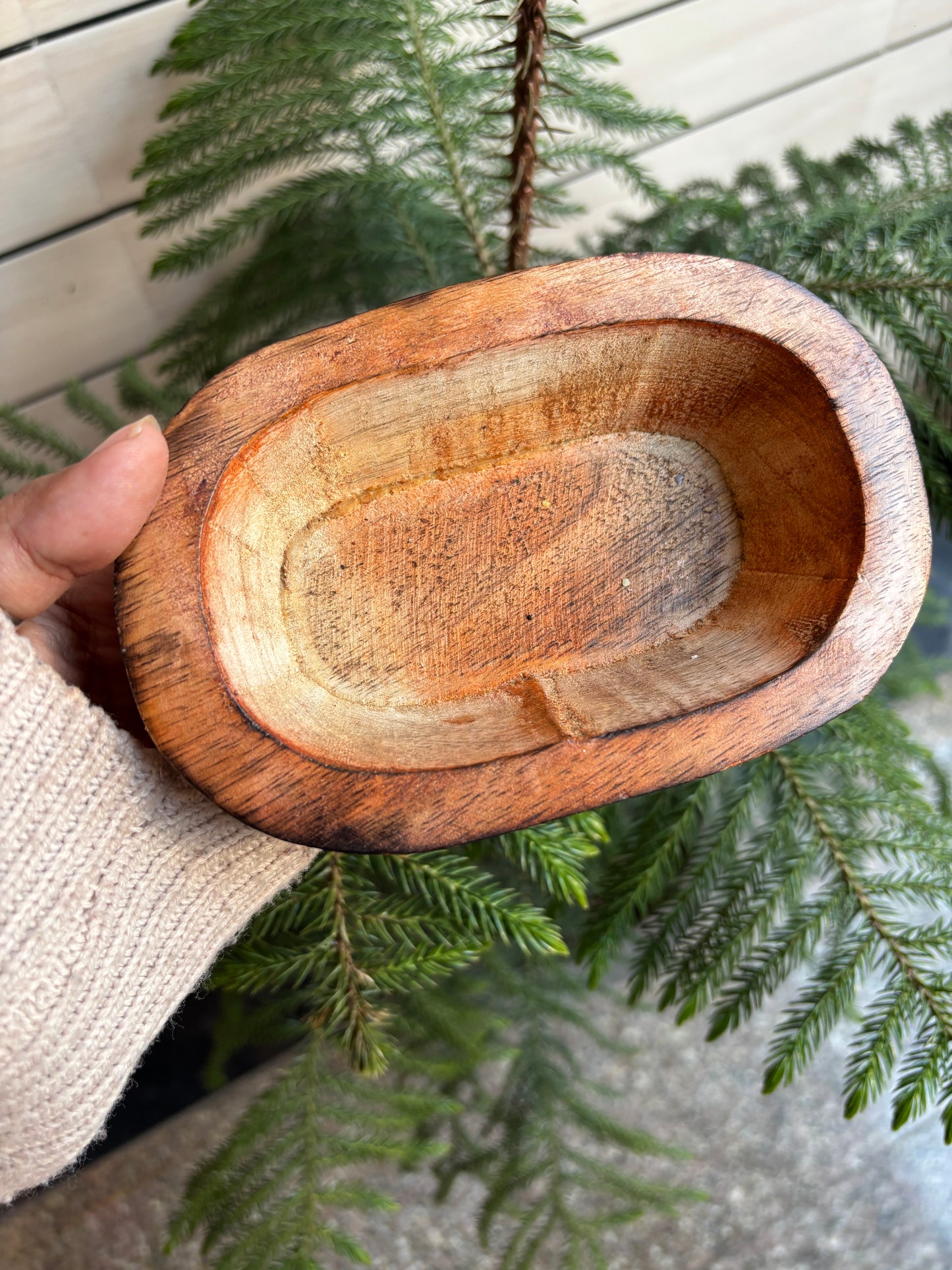 WB0010 - Oval Wooden Dough Bowl