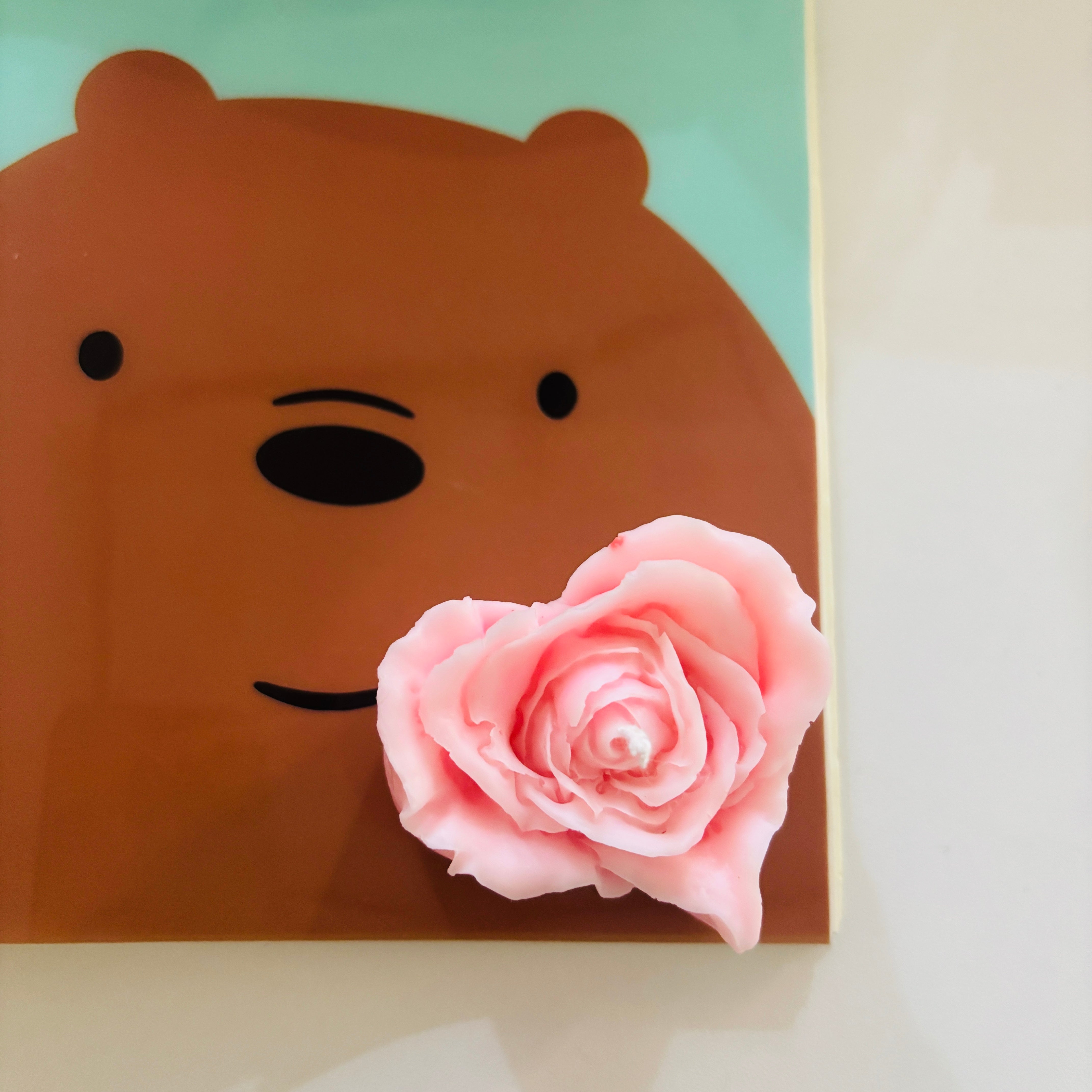 Heart Rose Flower Candle